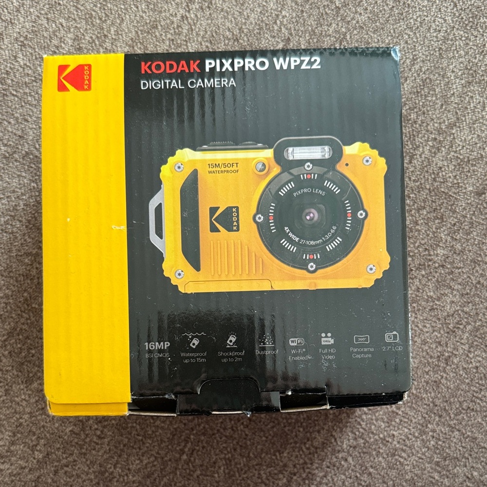 Kodak PIXPRO WPZ2 Rugged Yellow & Black Waterproof Digital Camera